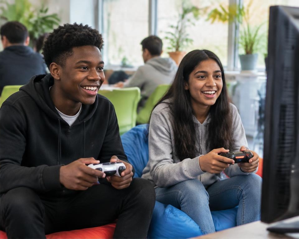 Illustrative scene for Youth Gaming Room, not an existing P-O-M-S Kitchen session